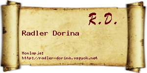 Radler Dorina névjegykártya